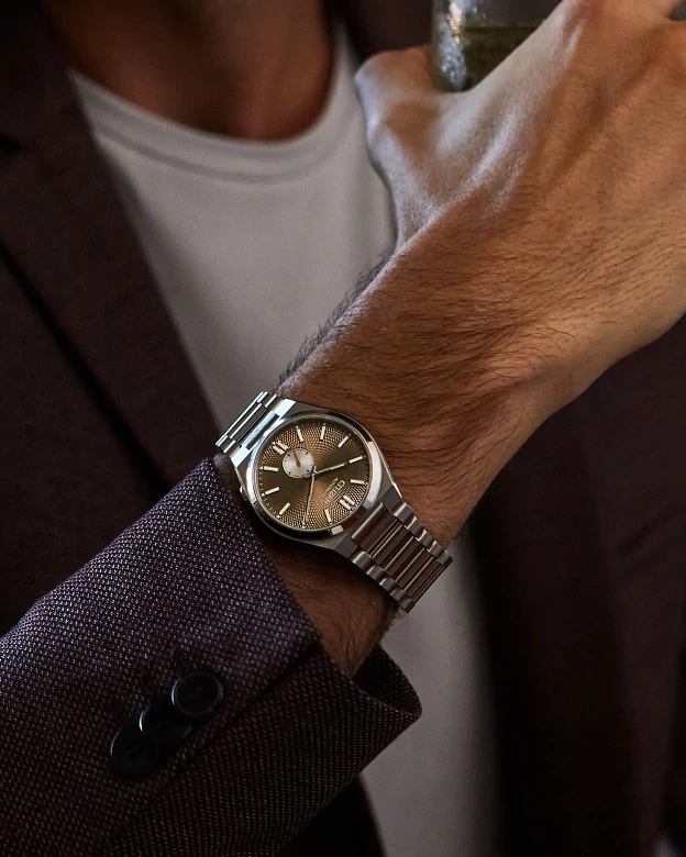 TSUYOSA Small Second Green Dial Stainless Steel Bracelet NK5010